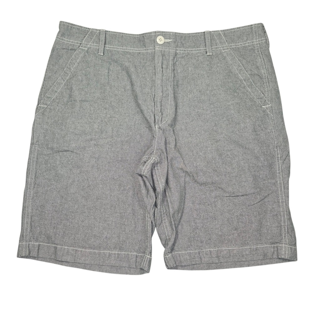 Lands End Canvas 1963 Flat Front Chino Shorts Grey Sz 36
